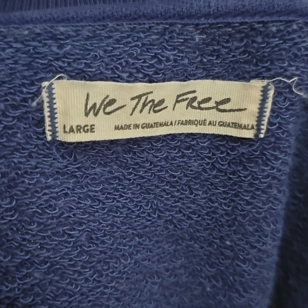 Free People We The Free Graphic Camden Sweatshirt - Blue Floral - Large - Picture 8 of 8